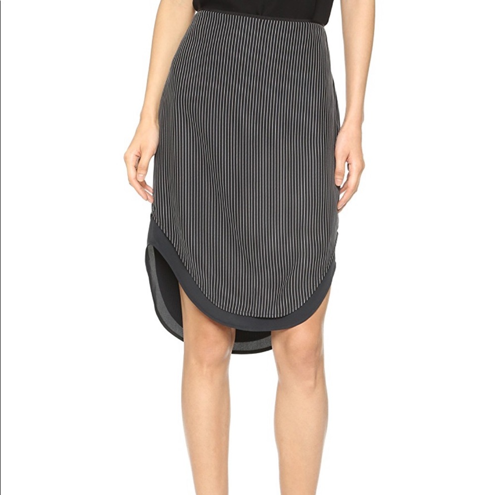 Rag & Bone Silk Pinstripe Madison Skirt